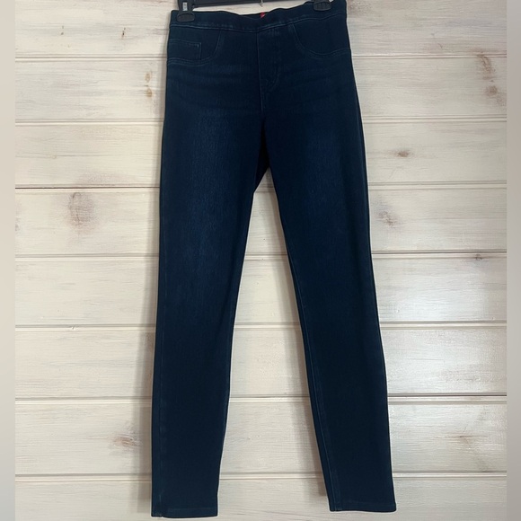 SPANX Denim - Spanx Jean-Ish Ankle Leggings Twilight Dark Blue Wash Size Small Cozy